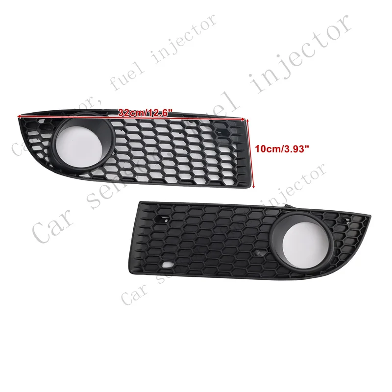 Q+ Black Front Honeycomb Fog Light Grille Cover For Volkswagen Bora 2005-2007