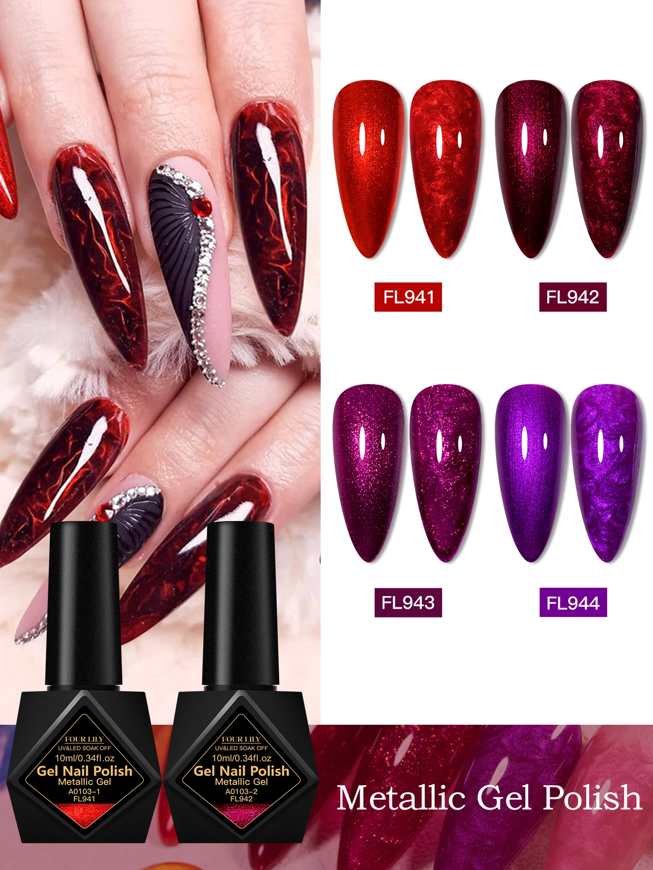 FOUR LILY Metallic Gel-Nagella – Nail Art Fuchsia Bewertung und Preis