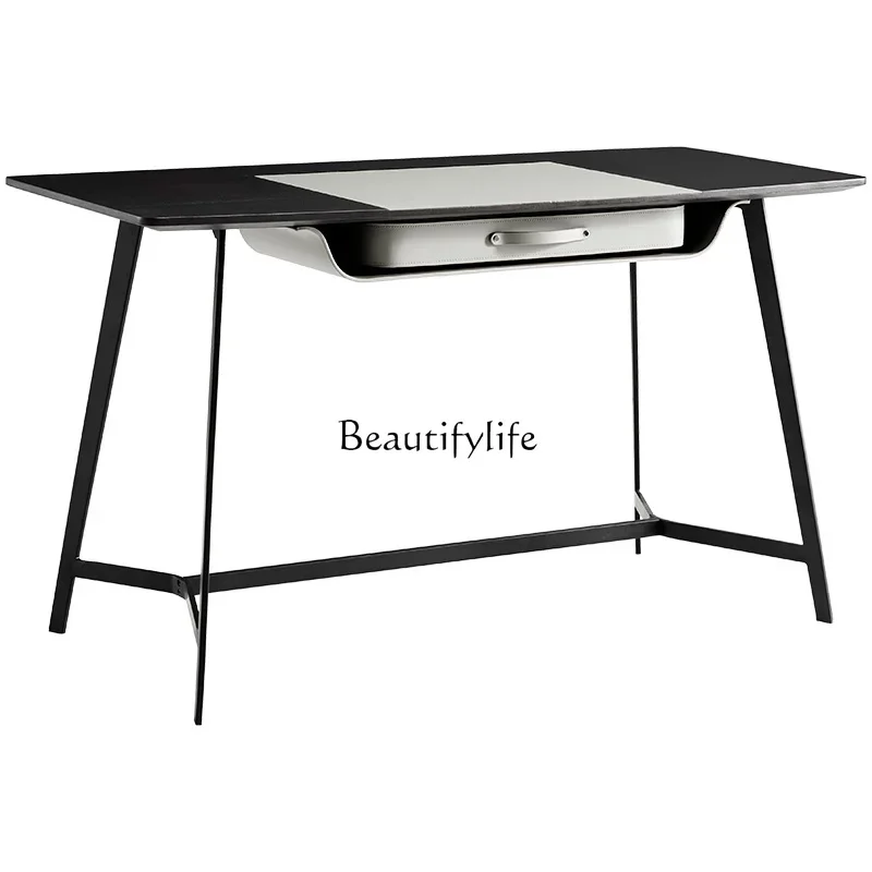 

ld36Italian minimalist desk designer saddle leather modern simple light luxury home desk