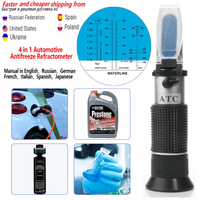 Car styling RZ 4 in1 Engine Fluid Glycol Freezing Point Urea Adblue Car Battery Refractometer Automotive Antifreeze ATC RZ115