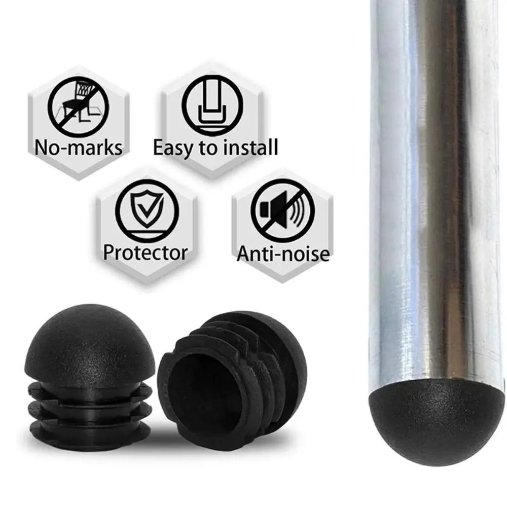 12 Pcs New Plastic Furniture Round Pipe Plug Black Foot Pad Furniture Feet Plug Non-Slip Cushion Floor Protector