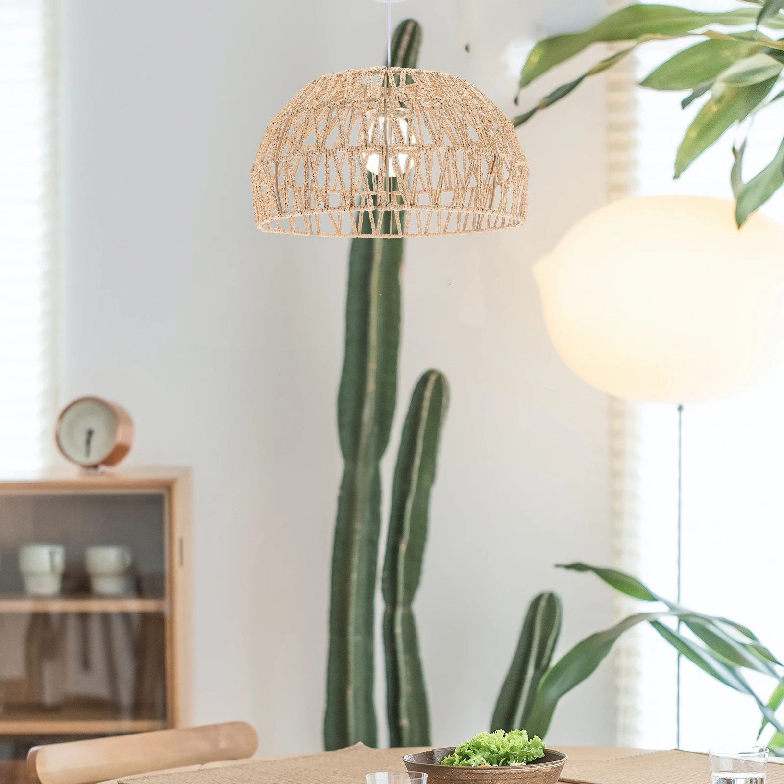 

Hand-Woven Hemp Rope Lampshade Retro Style Drum Lamp Cover For Ceiling Wall Floor Lights Decorative Light Accessories