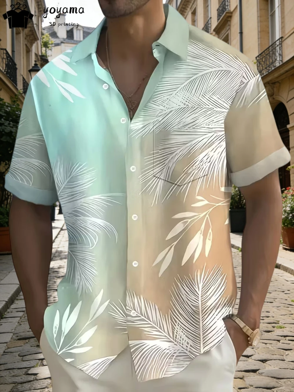 

New Summer Men's Shirt Beach Flower Print Hawaiian 3D Shirts for Men Beach Casual Short Sleeve Shirts Loose Oversized Man Tops