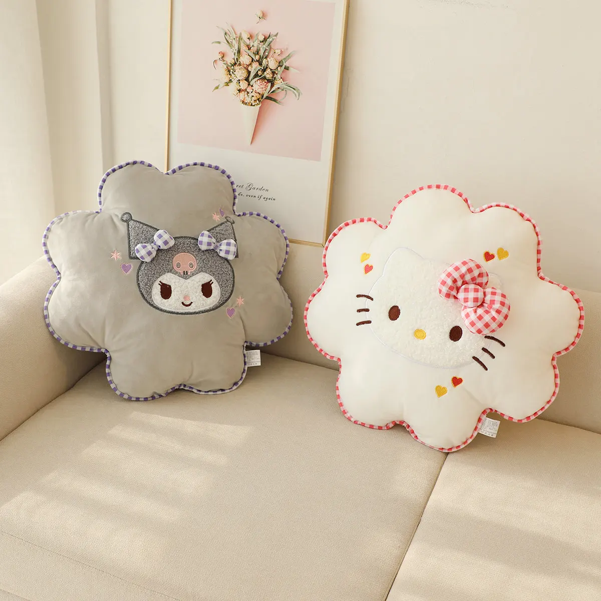 Sanrio Kuromi My Melody Flower Back Cushion Hello Kitty Lumbar Support Cushion Cinnamoroll Poduszka do rzucania Sofa Bed Gifts Girl