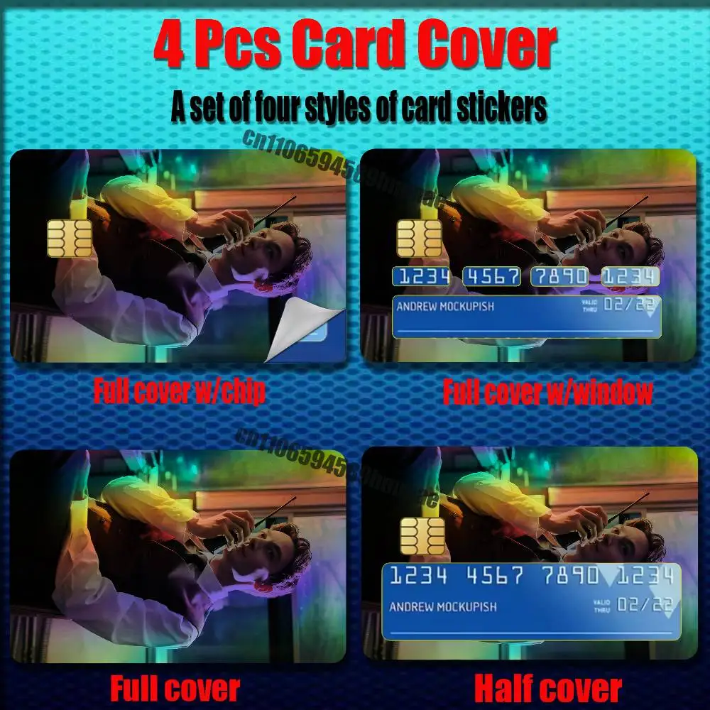 For George Russell Credit Bank Sticker ID Access Card Cover Skin Rainbow Color Laser Stickers Film