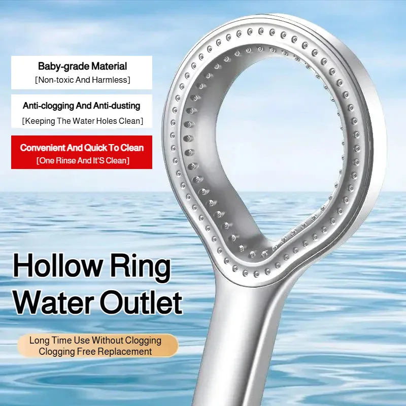 High Pressure Hollow Showerhead - Bathroom Rainfall Shower Head for Home, Water Heater Compatible & Easy Installation