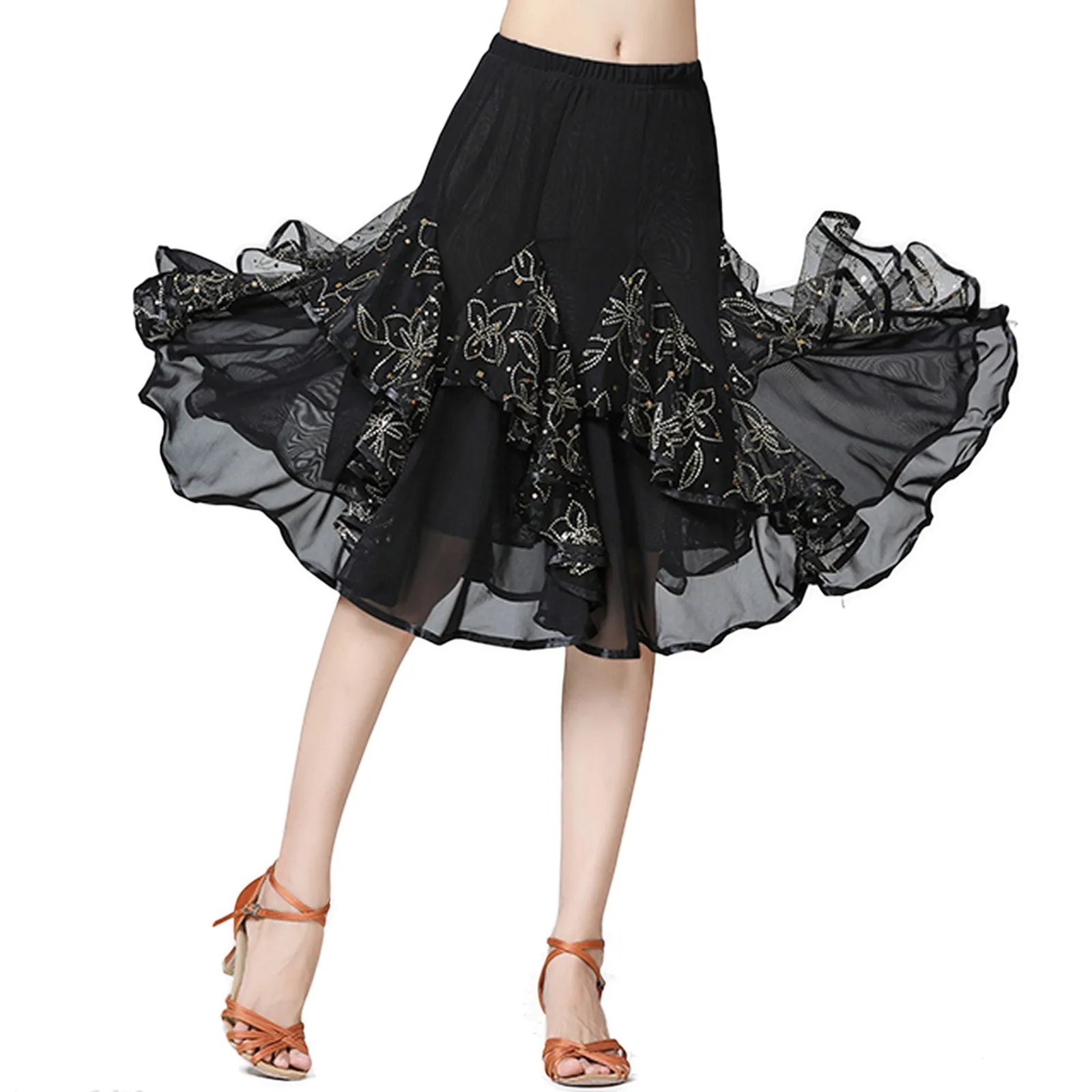 

Sexy Women Big Swing Half Skirt Lace Dance Carnival Outfit Mardi Gras Party Skirts Clothing Girls Dance Ball Gown Performance