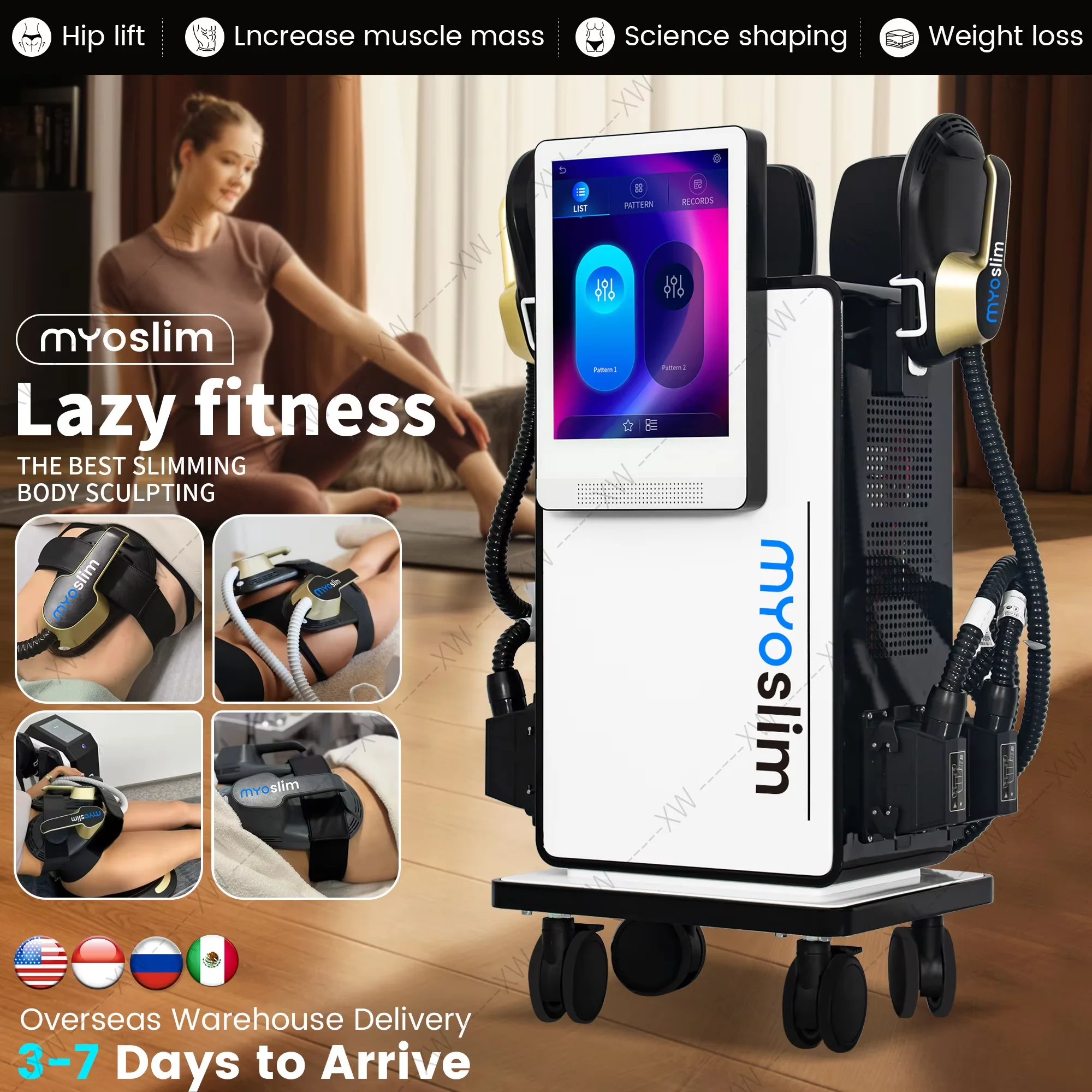 Myoslim RF Slimming Instrument Muscle Training Gear Pelvic Floor Pad Massage Equipment For Fat Burning Butt Enhancement