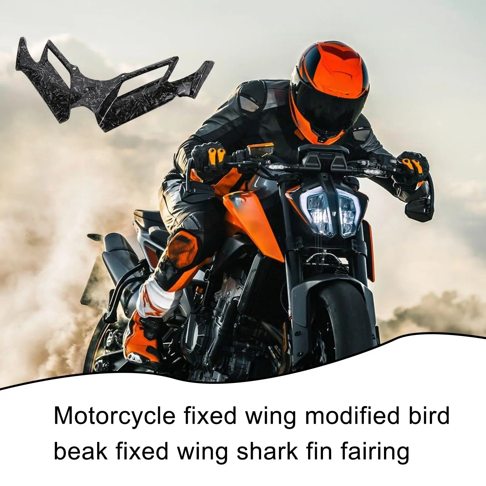 Motorcycle Fairing Wing Motorcycle Aerodynamic Winglets Motorbike Shark Fin Fairing Bird Beak Trim For Modification Protection