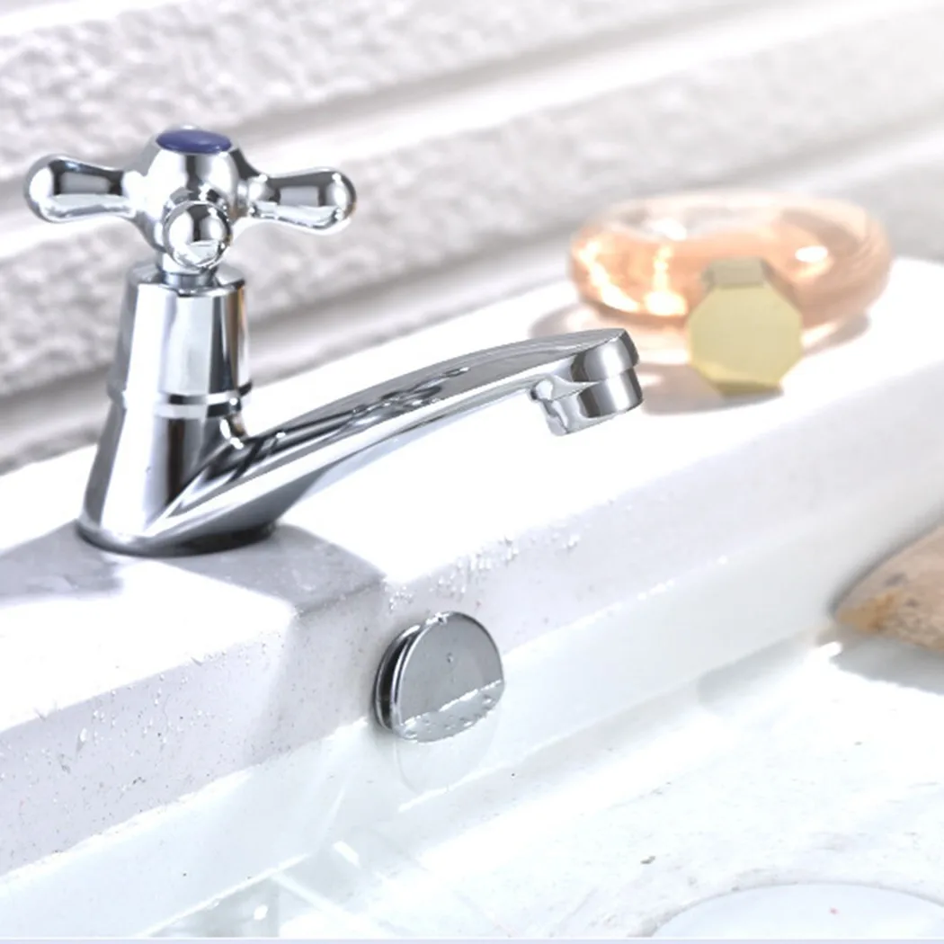 

Basin Sink Cold Faucets Chrome Bathroom Water Faucet Traditional Silver Kitchen Basin Tap Single Hole Kitchen Household Items
