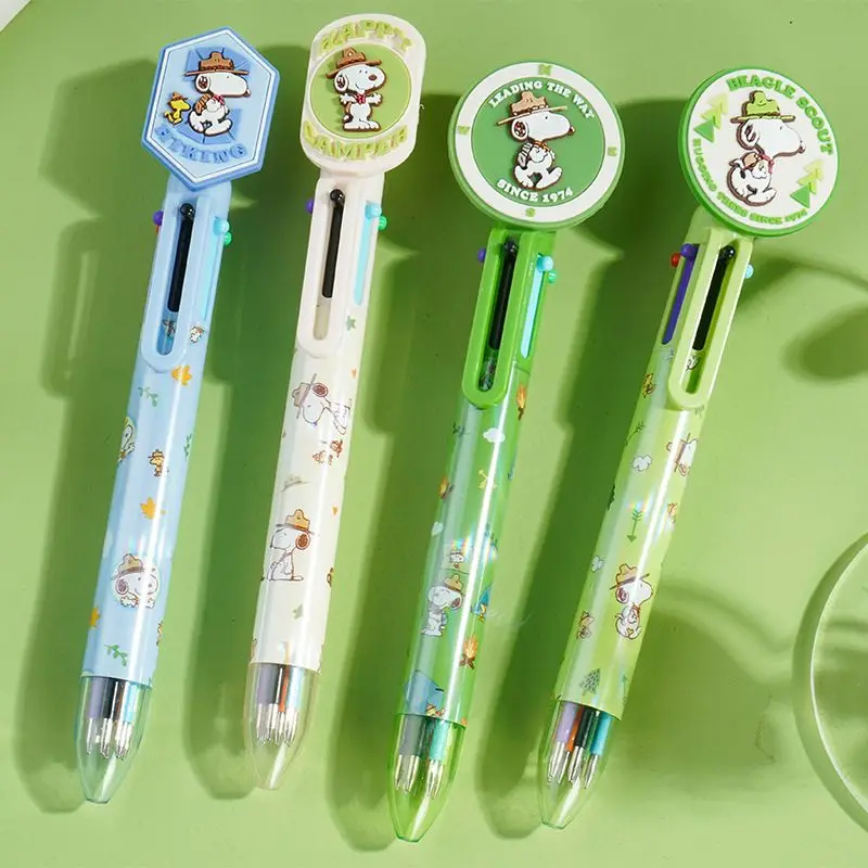 New Kawaii Snoopy six-color pen ballpoint pen cartoon cute creative multi-color push-button colorful multi-function pen gift