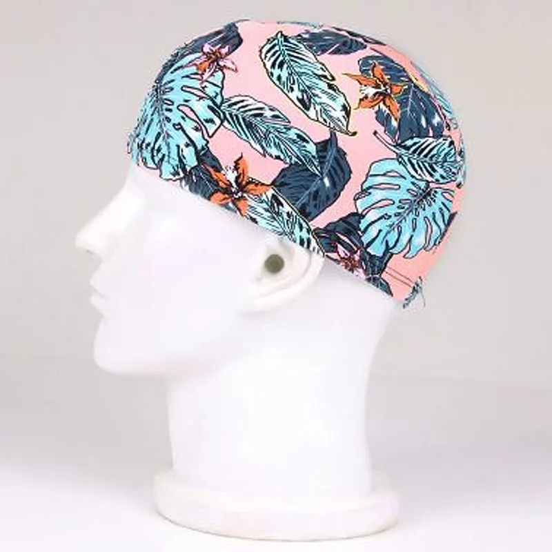 قبعة سباحة مرنة خفيفة الوزن ومريحة بتصميم مطبوع على الموضة وإكسسوارات رياضية للرجال والنساء #1
