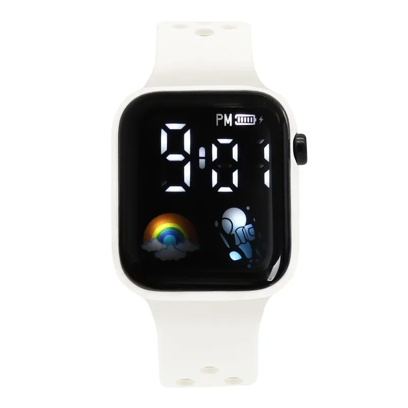 1pcs Fashion Astronaut Electronic Watch College Style Student Children Square LED Electronic Watch