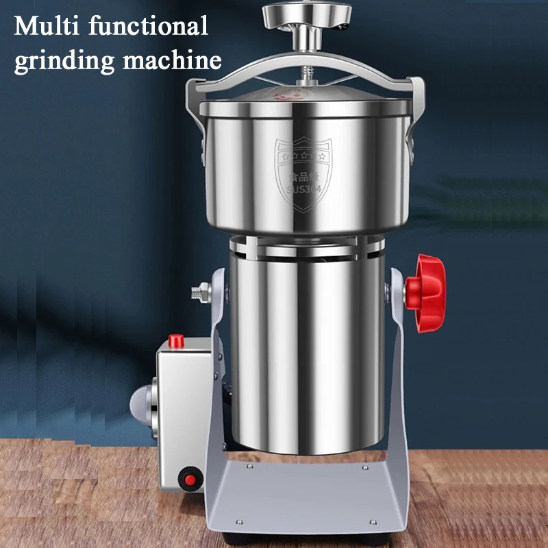 PBOBP 1000g Electric Grain Mill Grinder, 3750W High-Speed Commercial Grinders, Stainless Steel Swing Type Pulverizer Machine