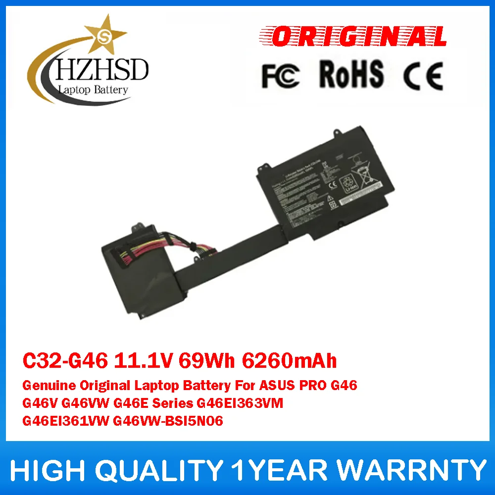 

C32-G46 11.1V 69Wh 6260mAh Genuine Original Laptop Battery For ASUS PRO G46 G46V G46VW G46E G46EI363VM G46EI361VW G46VW-BSI5N06