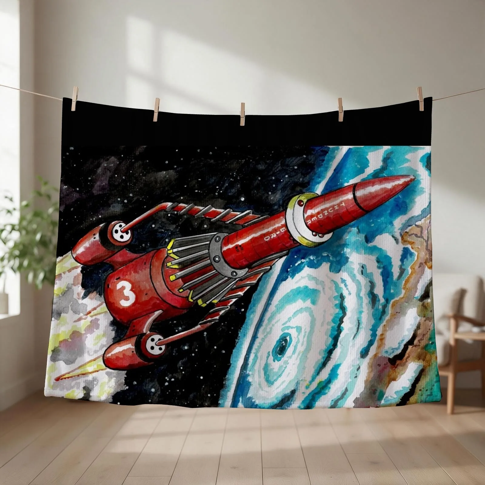 Thunderbird 3 from Thunderbirds Throw Blanket warm for winter Custom halloween Stuffeds Blankets
