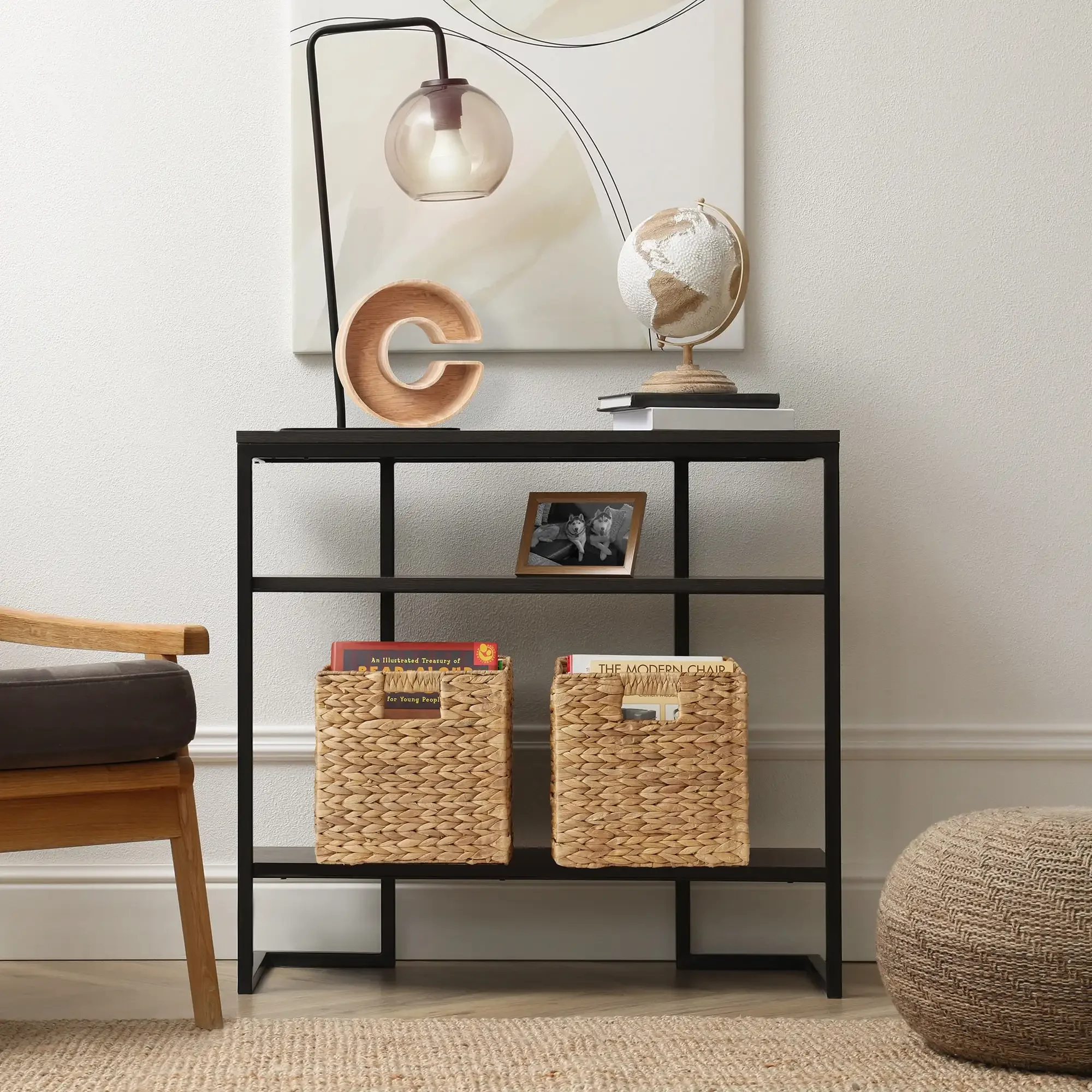 

XMSJ.10,5 x 10,5 дюймов корзины для хранения водяного гиацинта, натуральные — набор из 6 складных органайзеров-кубов, тканые контейнеры для ванной комнаты