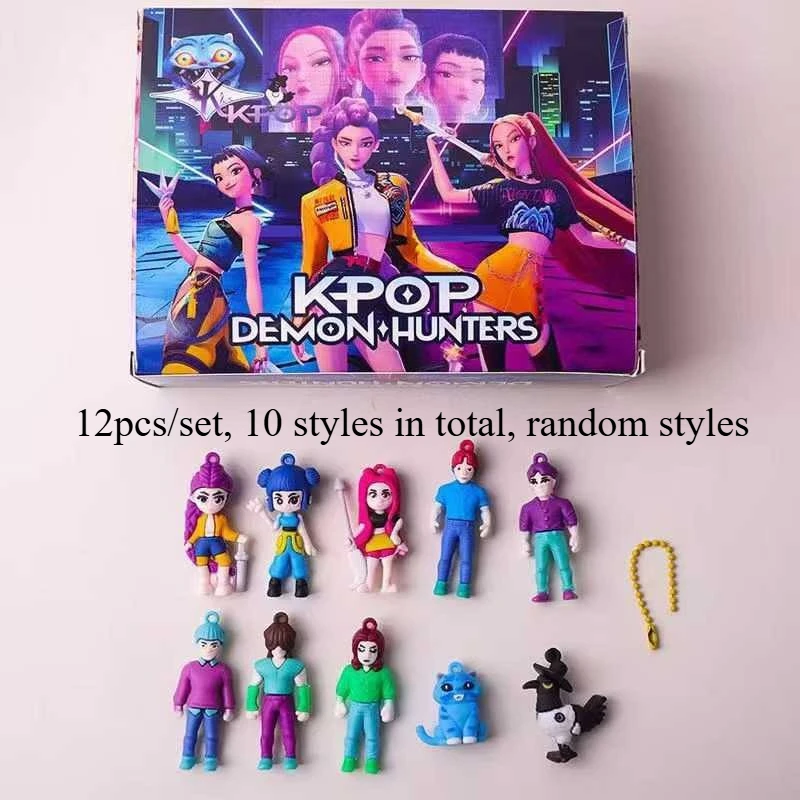6 unids/set Anime Kpop Demon Hunter caja ciega divertida desmontaje estatua de escritorio regalo coleccionable para niños Halloween Navidad