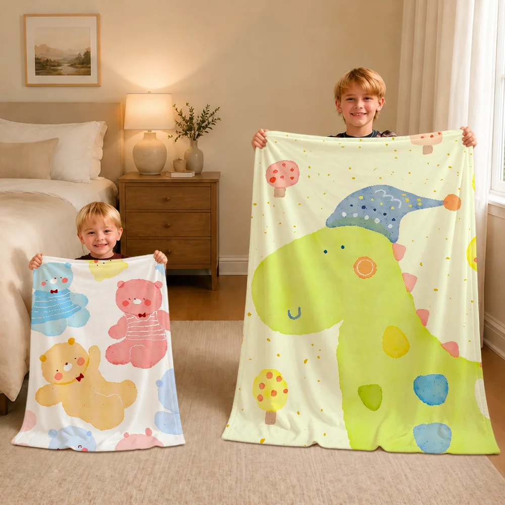 Fantasy Fairy Tale Style Kids Cute Cartoon Art Warm Soft Plush Blanket Sofa Living Room Nap Home Bedroom Gift Flannel Pet Hogar