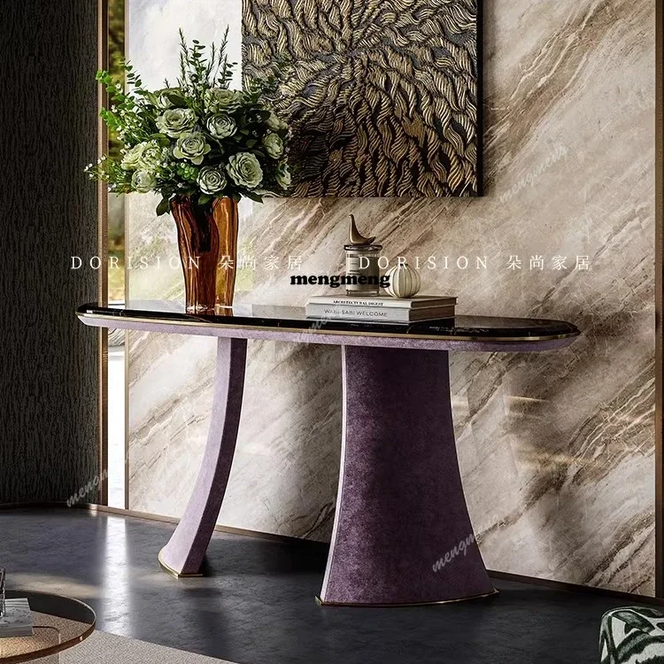

Great discountsItalian light luxury marble entrance table, living room, villa wall view table, modern simple entry high-end entr