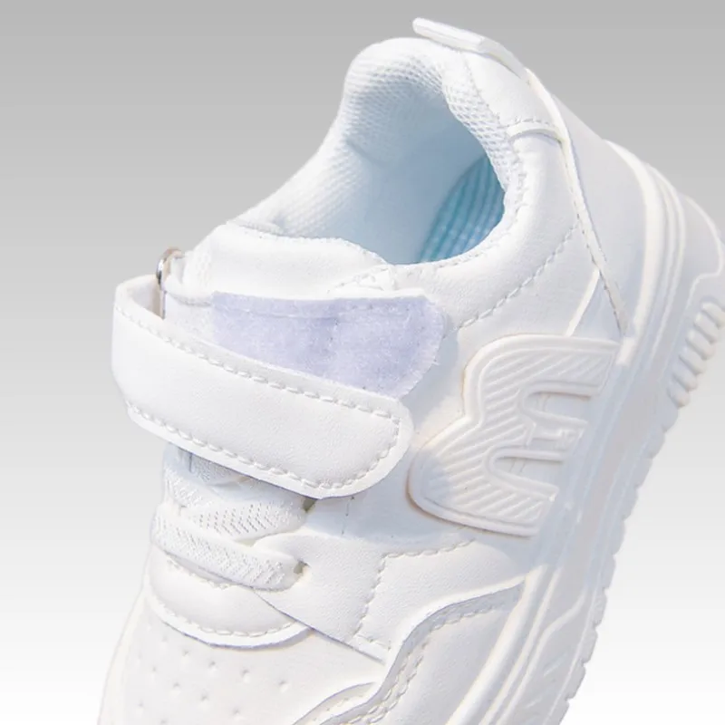 Black Kids Shoes Sports Running Casual Walking Student Fashion New Leather Children's Sneakers Breathable Soft Child Outdoor 20-