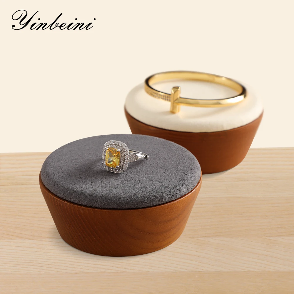 YinBeiNi Wooden Bracelet Display Stand Bangle Storage Holder with Microfiber Table Top Display Jewelry Organizer SM057