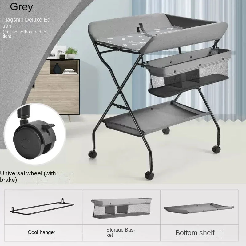 Table de changement de couche de bébé de bain de massage, table de soin de bébé, lit de bébé pliant multifonctionnel, table de Proxy de couche tactile avec HO