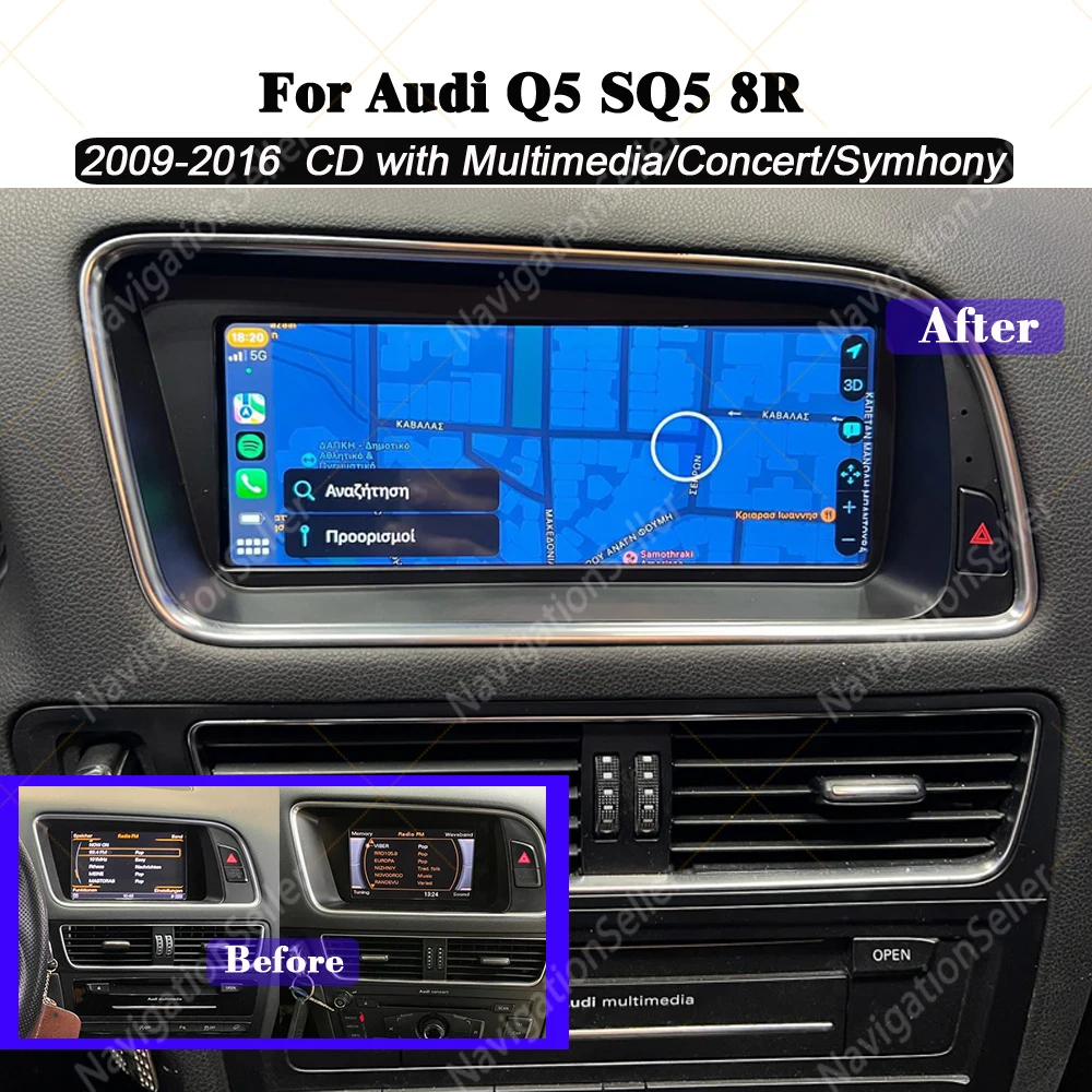 

Android Auto Car Radio For Audi Q5 SQ5 8R 2008-2016 8.8" Touch Screen Multimedia Carplay Head Unit Gps Head Unit Stereo Spotify