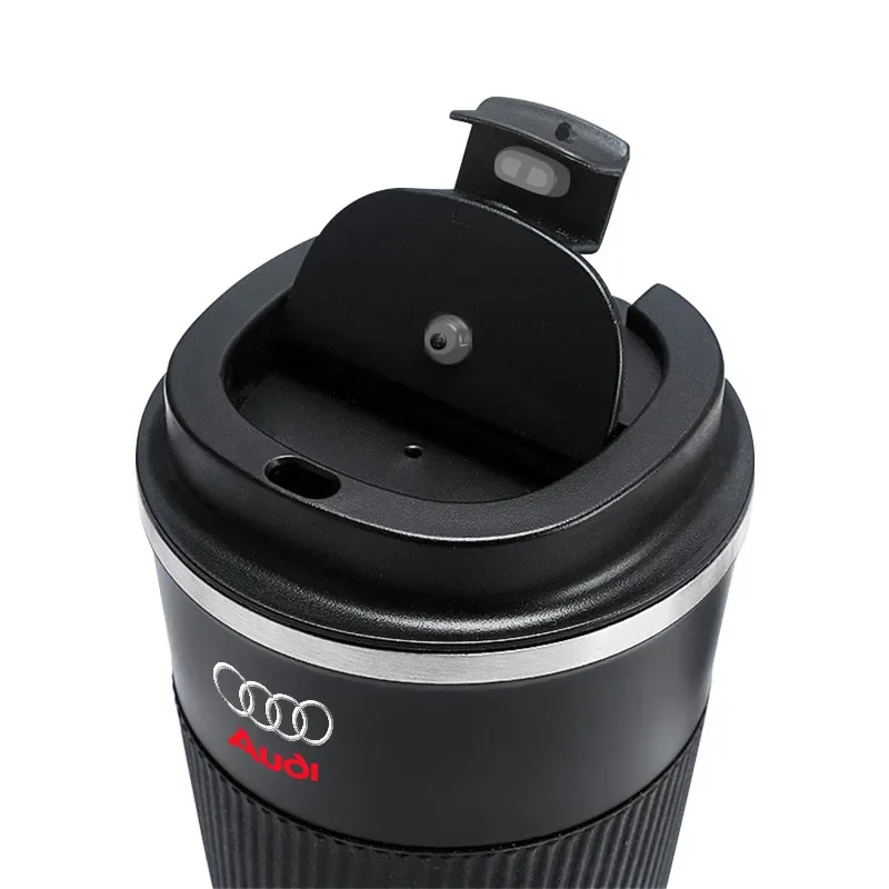 Car Badge Thermos Cup Coffee Mug Stainless Steel Coffee Thermos Mug For Audi Q5 Q3 Q2 Q7 A3 B5 B6 B7 B8 B9 8P 8V 8L A5 A4 C6 C5