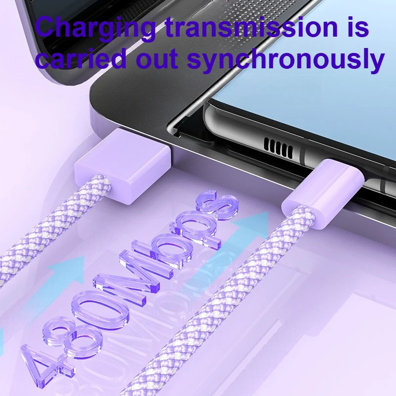 Câble de données de charge rapide tressé Usb vers type-c couleur adapté pour IPhone 16 Samsung Xiaomi câble de charge rapide Usb