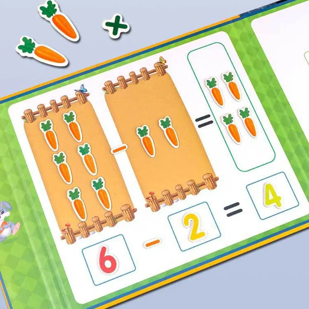 Cute Carrot Magnetic Learning Book Addition Subtraction Interactive Education Educational Toy Computing Skill Easy to Take