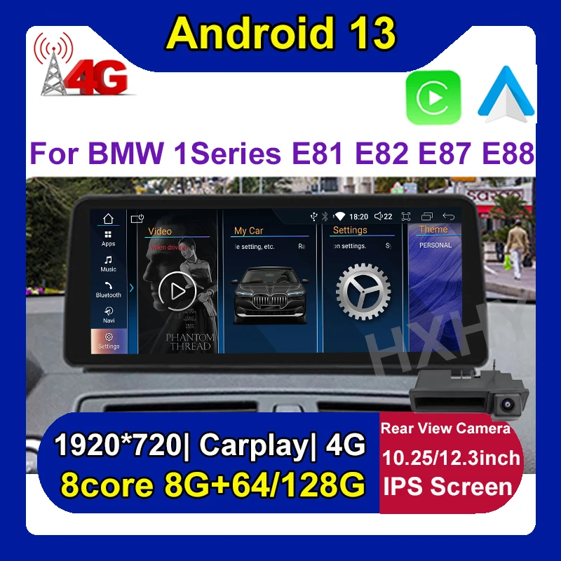 

12.3inch Android 13 Car DVD Player Multimedia For BMW 1 Series E81 E82 E87 E88 CCC CIC No Screen Radio GPS Navi Audio Carplay