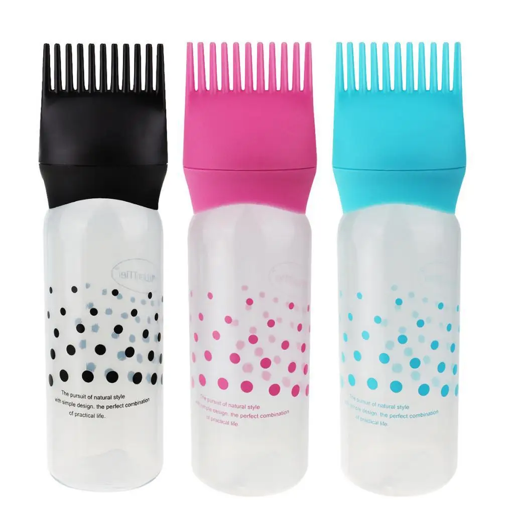 Empty Hair Dye Bottle Applicator Brush Dispensing Salon Hair Coloring Dyeing