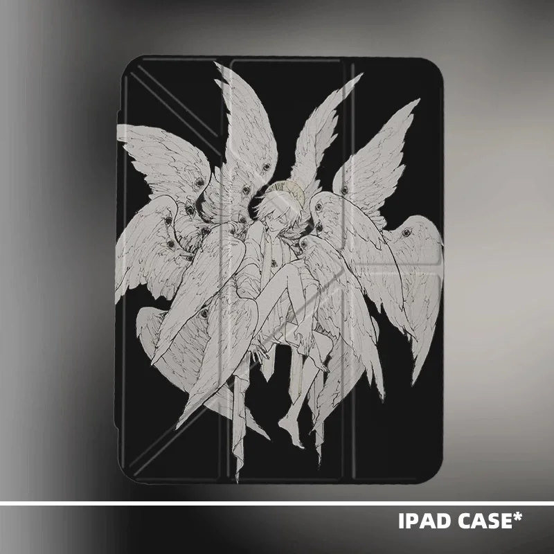 Dark Holy Angel is suitable for iPad, anti-bending acrylic flat shell with pen slot