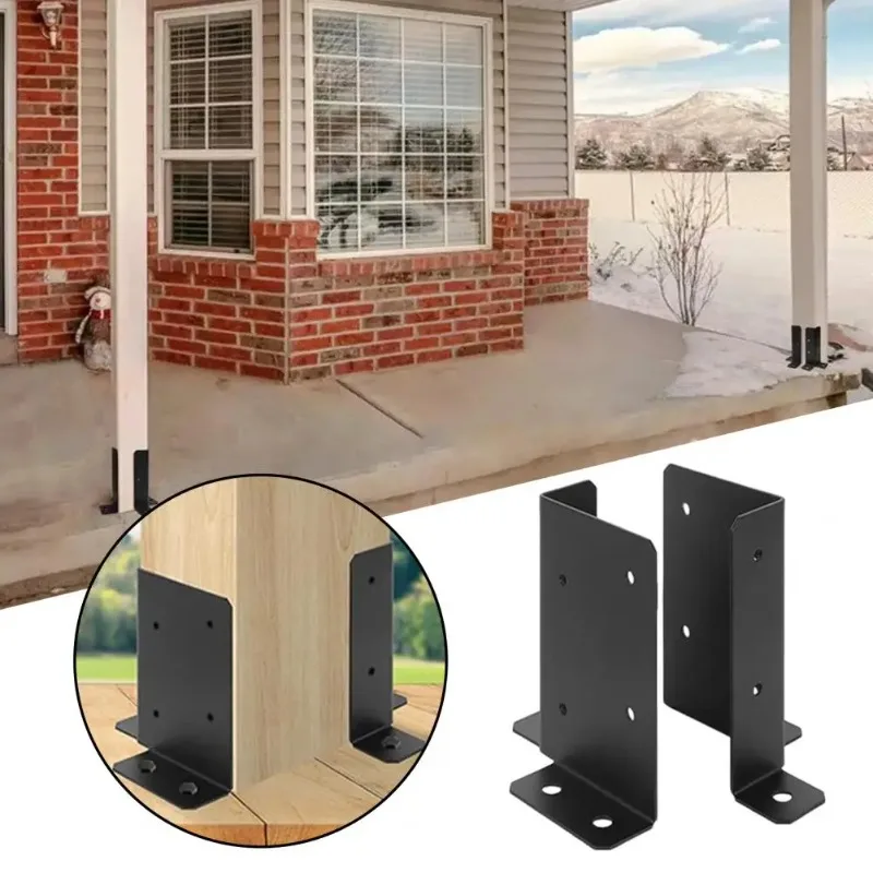 Post Brackets Rustproof High Durability Adjustable DIY Heavy Duty Wood Fence Deck Tough Post Base Brackets