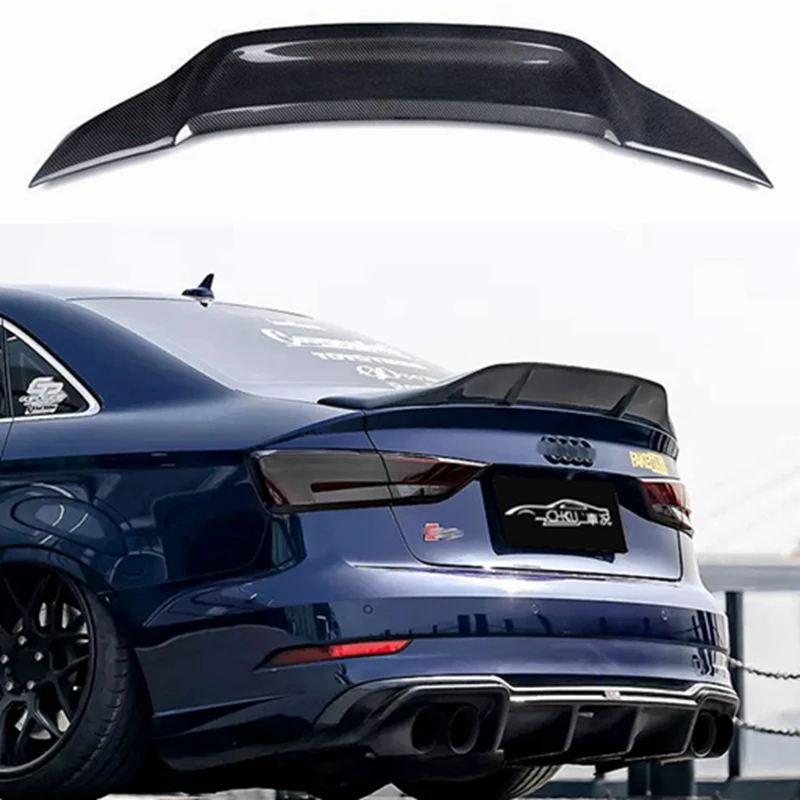 

For AUDI A3 S3 RS3 8V Limousine Sedan R Style Carbon Fiber Rear Spoiler Trunk Wing 2013-2020 Forged carbon