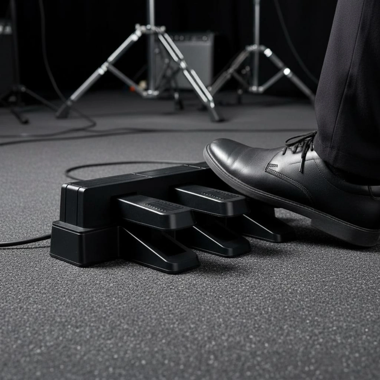 

Triple Piano Pedal Sturdy Build Folding Sustain Pedal Keyboard Sustain Foot Switch Quiet Design Music Accessory for Studio