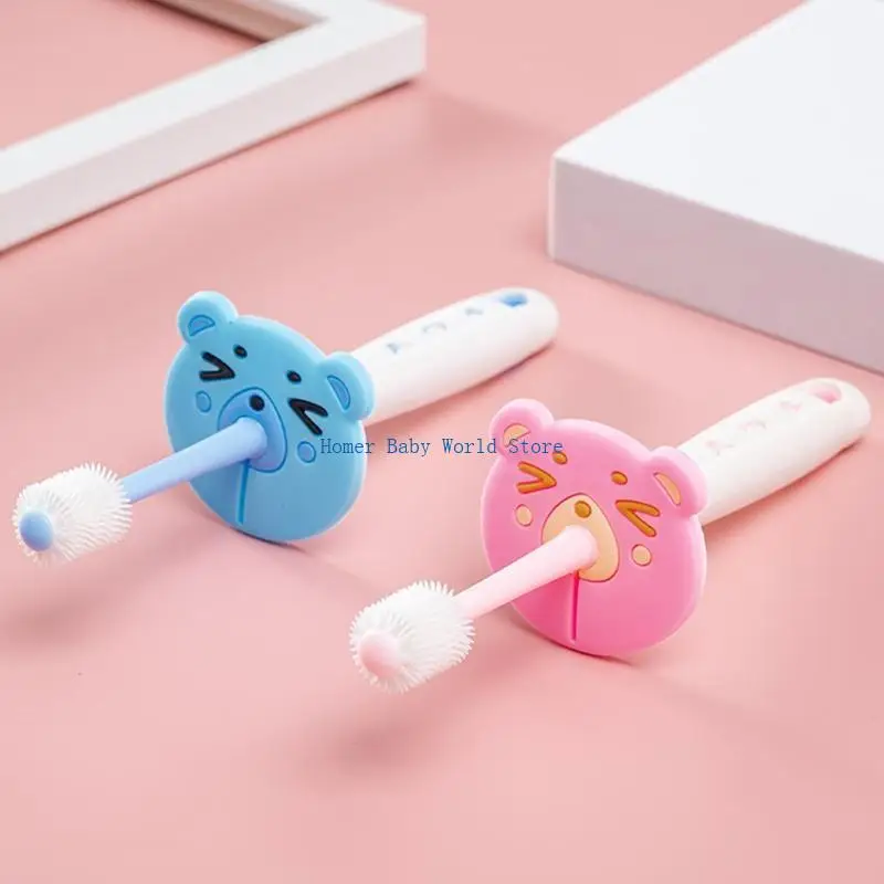 B2QD-cepillo dientes para bebé, 360 grados, cepillo dientes, cerdas suaves, cepillo dientes para niños 1 a 6