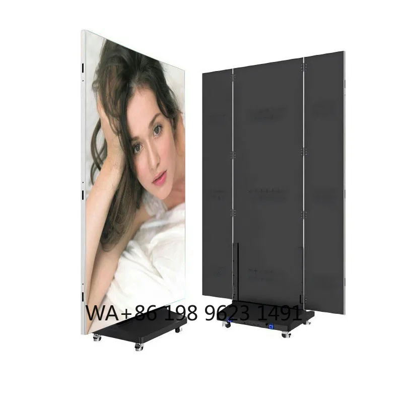 Tri-fold Full ColorIP65 Waterproof LED Display Screen Floor Stand Design for Shopping Mall Commercial Advertising Poster Display