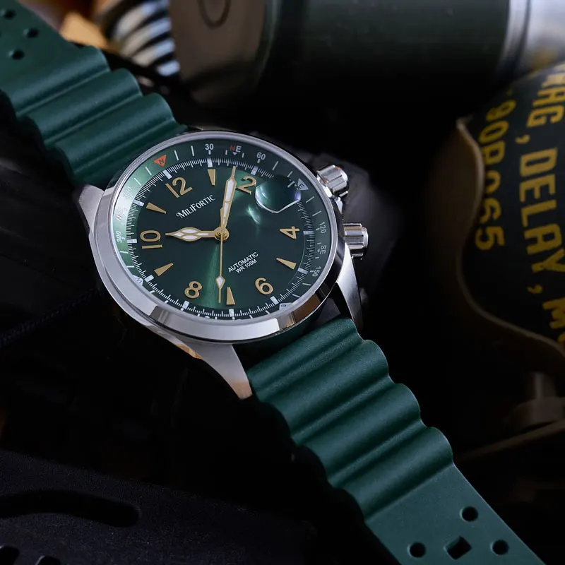 【Dead Stock】ARNYS／アルニス／プリントタイ／バード柄／カーキ Milifortic NH35 Automatic Men's Watch S089 Alpinist Homage Sport