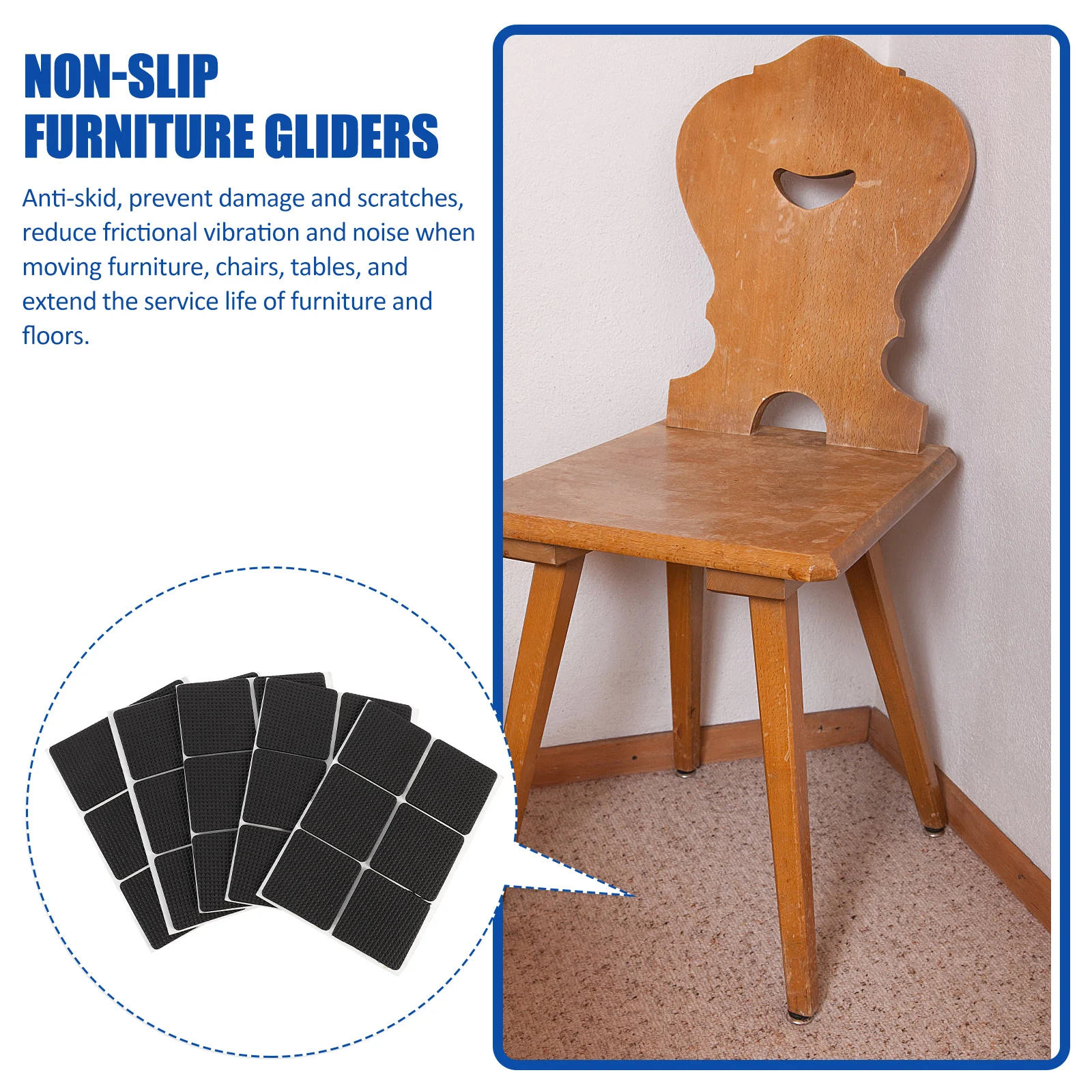 

54pcs Table Feet Covers Anti-Slip Chair Leg Pads Mute Cushion Protectors Non-Slip Eva Floor Mat For Home Bedroom Living Room