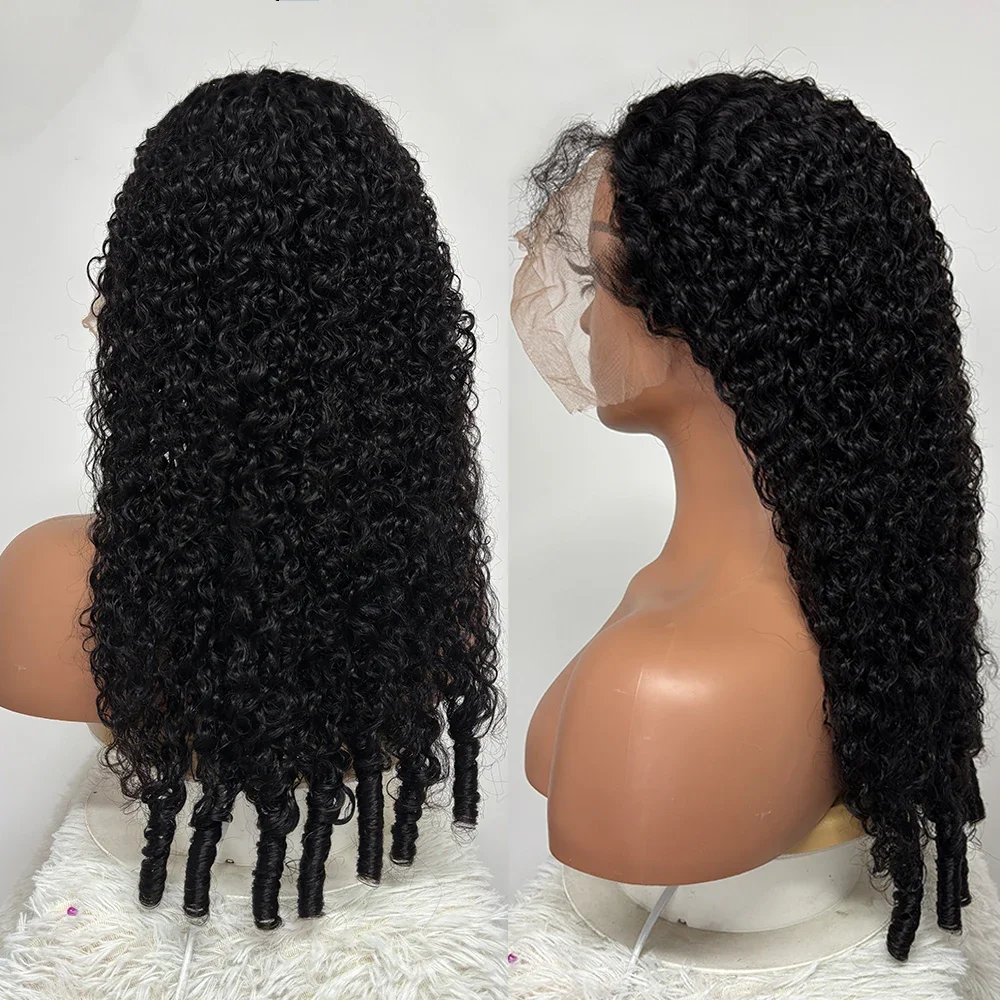 200 Плотность Бирманские вьющиеся человеческие волосы Парики 13x6 HD Парики из натуральных волос на кружеве для женщин Прозрачные парики из натуральных волос на кружеве 46 дюймов