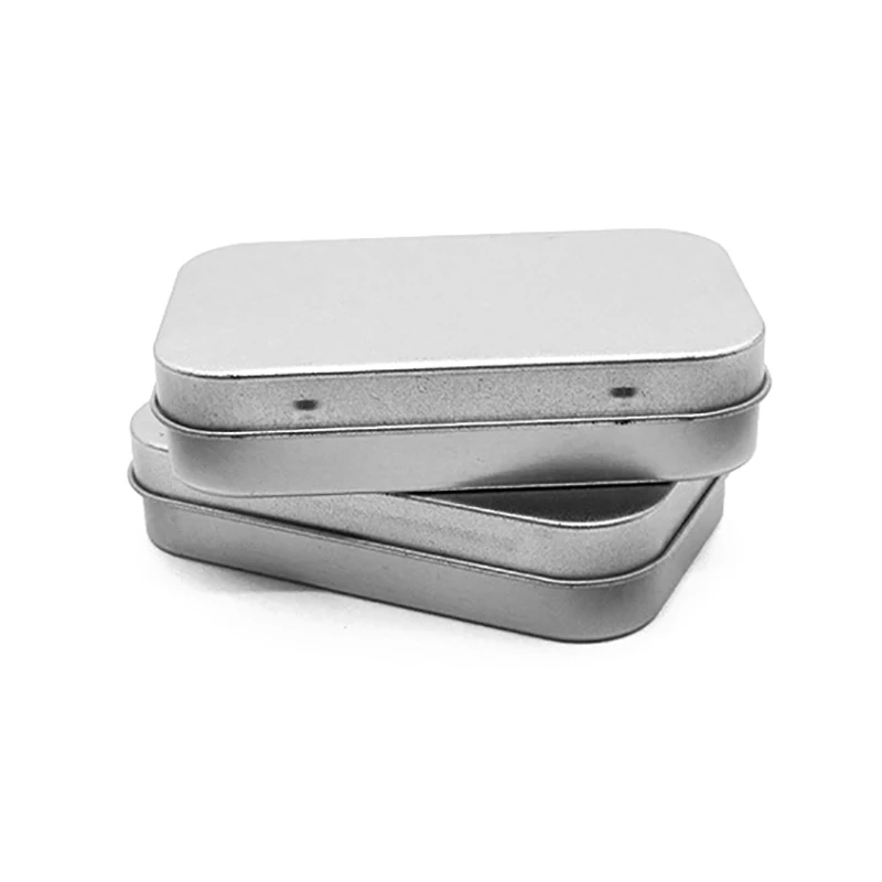 Silver Flip Storage Tool Box, lata de metal, moeda, doces, chave, cartão de visita, 1pc