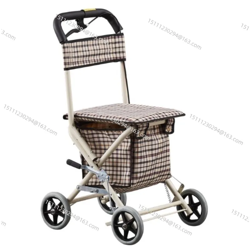 For The Trolley Can Sit on The Four-wheeled Elderly Shopping Cart  To Help The Light Folding Shopping Cart