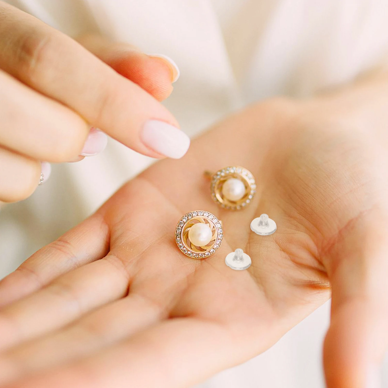 

500pcs Silicone Earring Backs Soft Transparent Studs Locking Secure Stopper Pierced Ear Safe Comfortable Large Quantity Jewelry