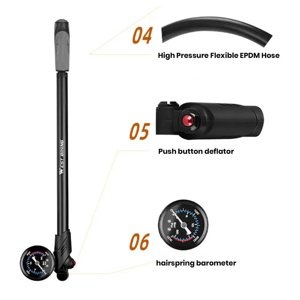 

Bicycle Pump Useful Lightweight Design Easy to Use Fork Rear Shock Suspension 300psi Bike Air Pump Bike Accessories