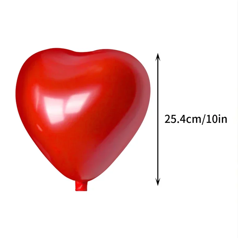 50/10 Uds. Globos de corazón rojo globo inflable de látex para el Día de San Valentín boda fiesta aniversario suministros de decoración al por mayor