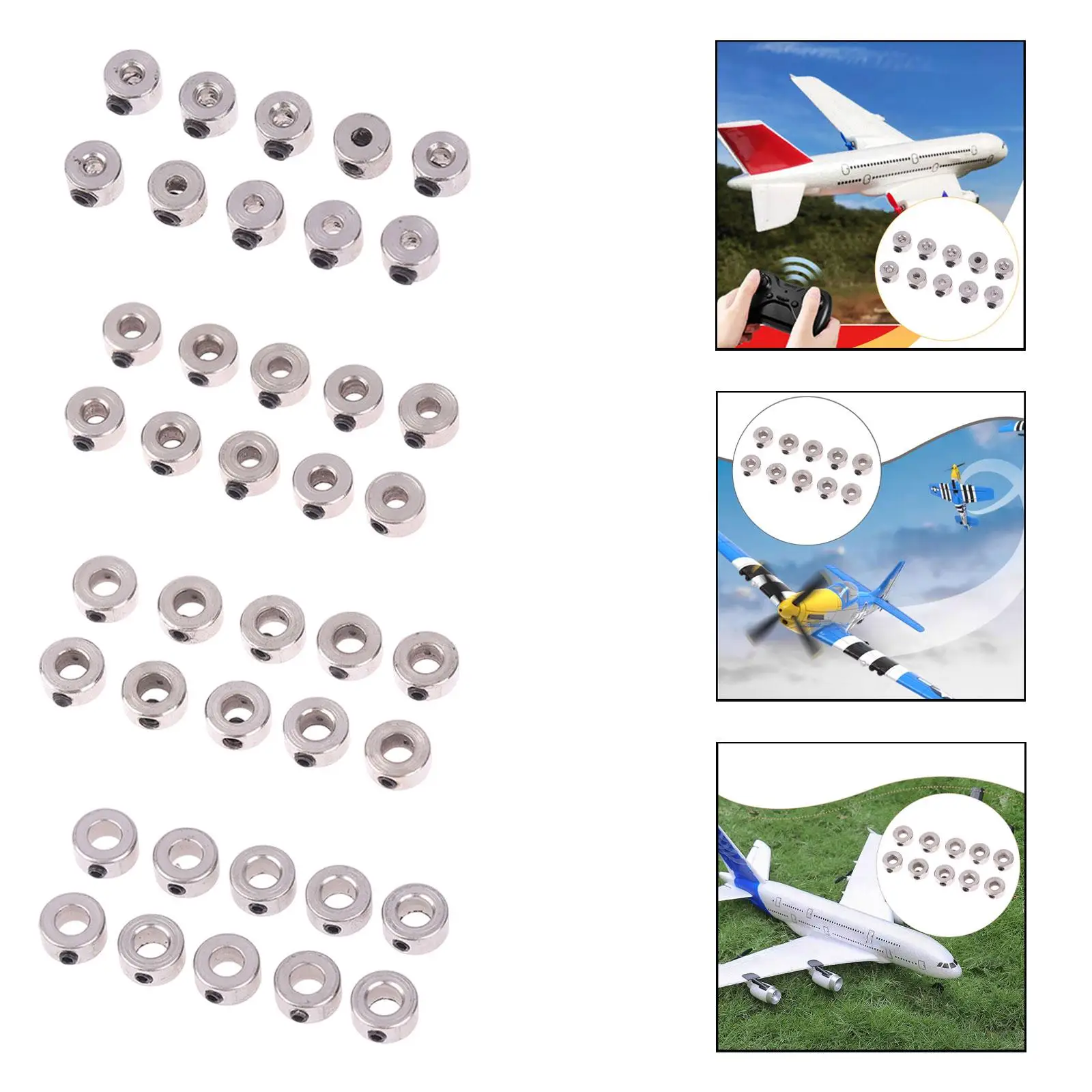 10-Piece RC Airplane Landing Gear Stopper Accessory Spare Parts Practical Direct Replaces Wheel Collars for Model