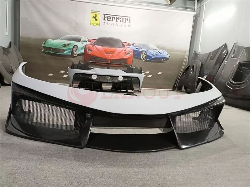 Automotive parts carbon fiber body kit forF430 modification VorsteI style front bumper, rear bumper side skirt