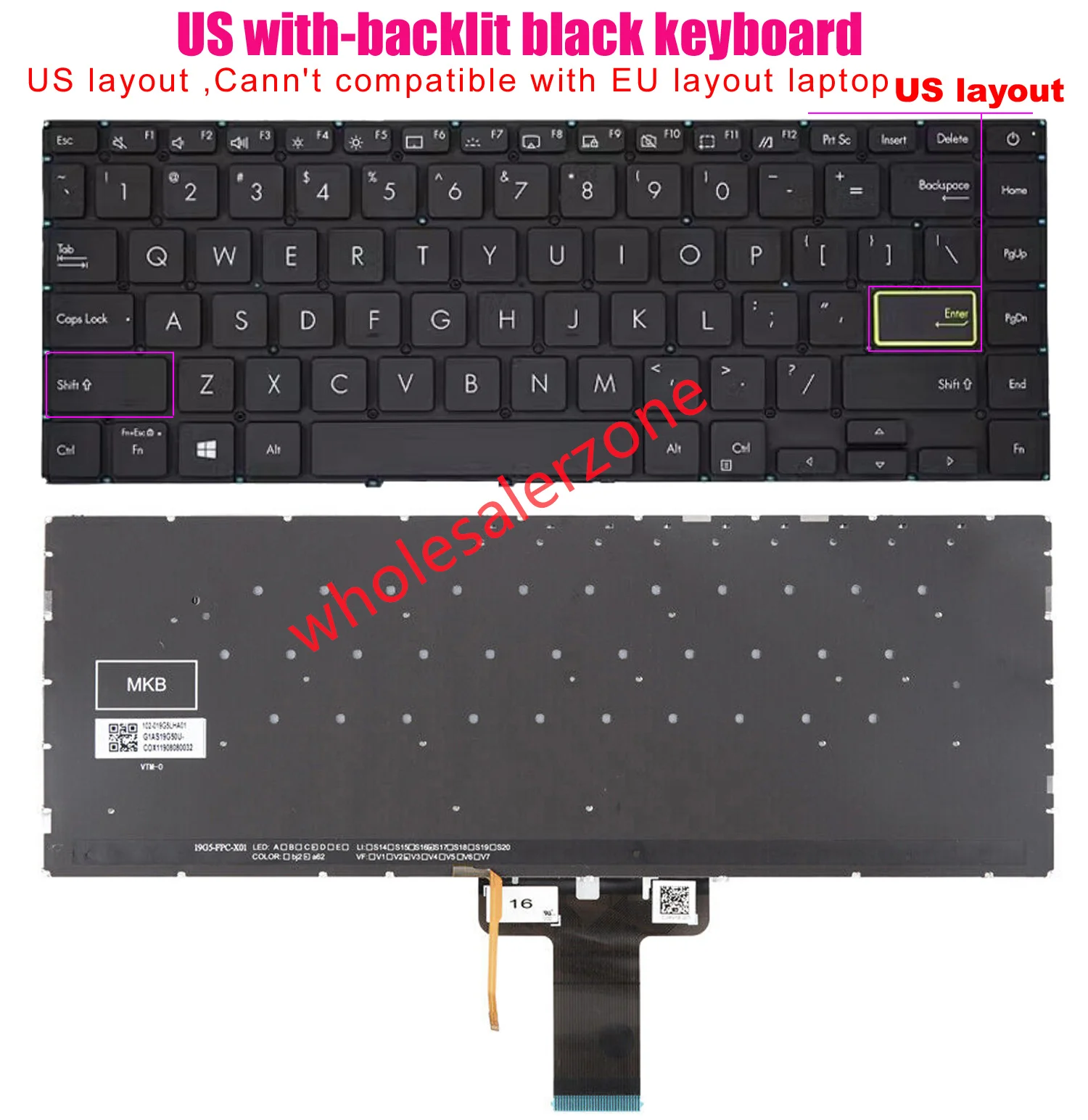 New US Keyboard For Asus Vivobook X421 X421E X421IA X421EQY X421F X421FAY X421J X421JQ X421JPY,M433 M433I,E410 E410M laptop